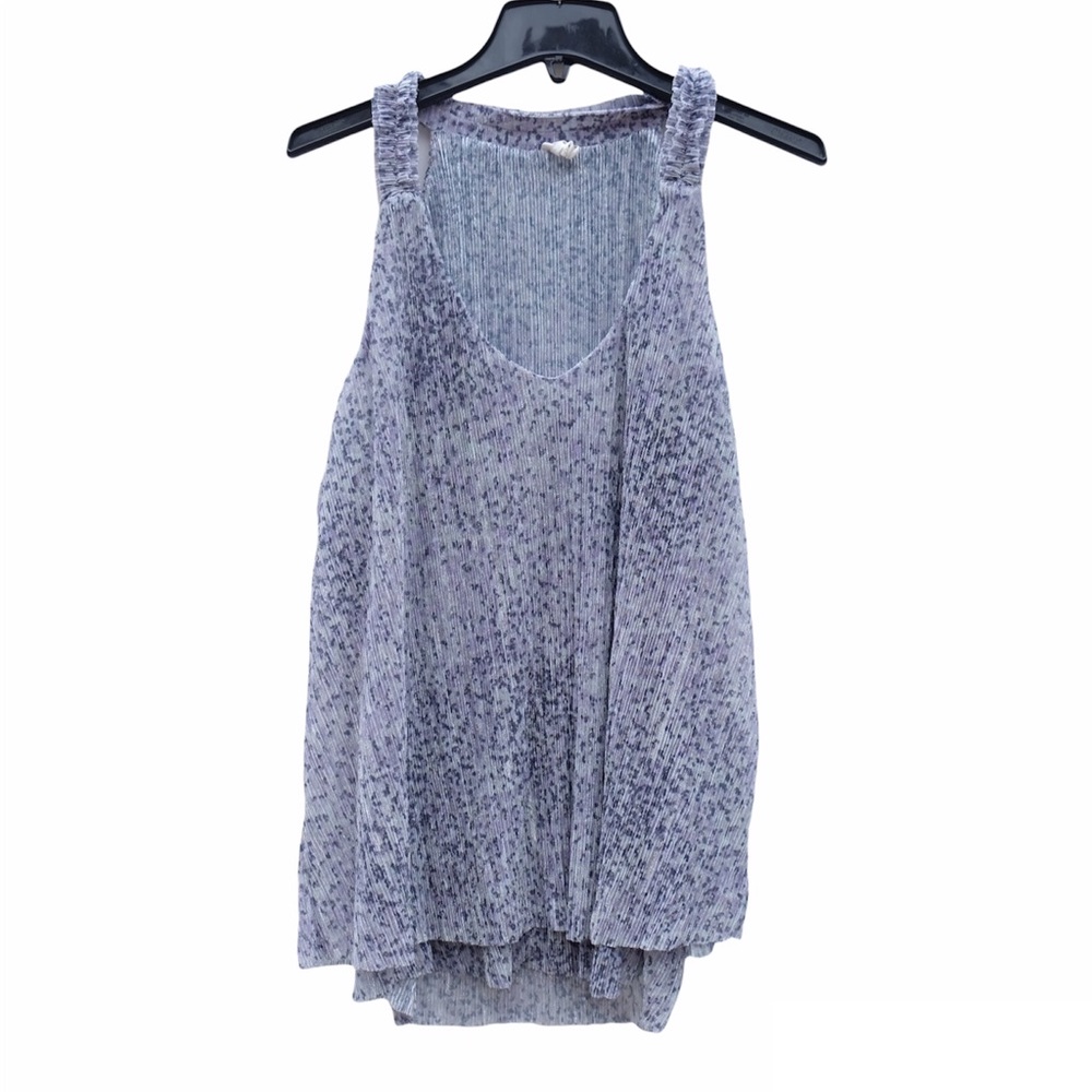 Anthropologie Metallic Shimmery Textured Evening Sleeveless Glitter Blouse EUC L